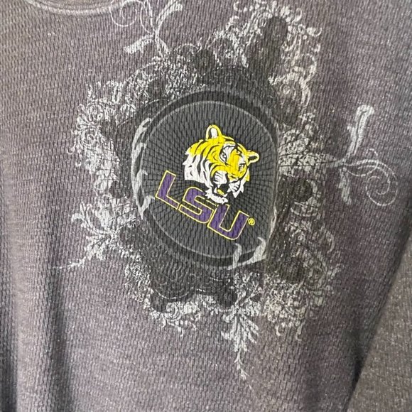 Champs LSU Long Sleeve Thermal Shirt Adult Size L - Picture 2 of 5